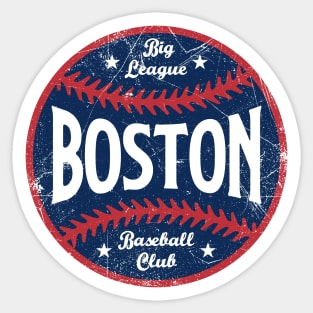 Boston Retro Big League Baseball - White Sticker